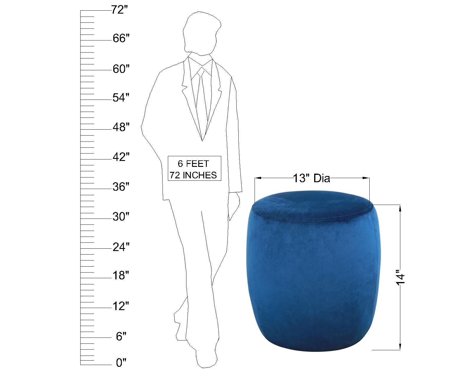 Solid Wooden Frame Fabric Velvet Pouffe -