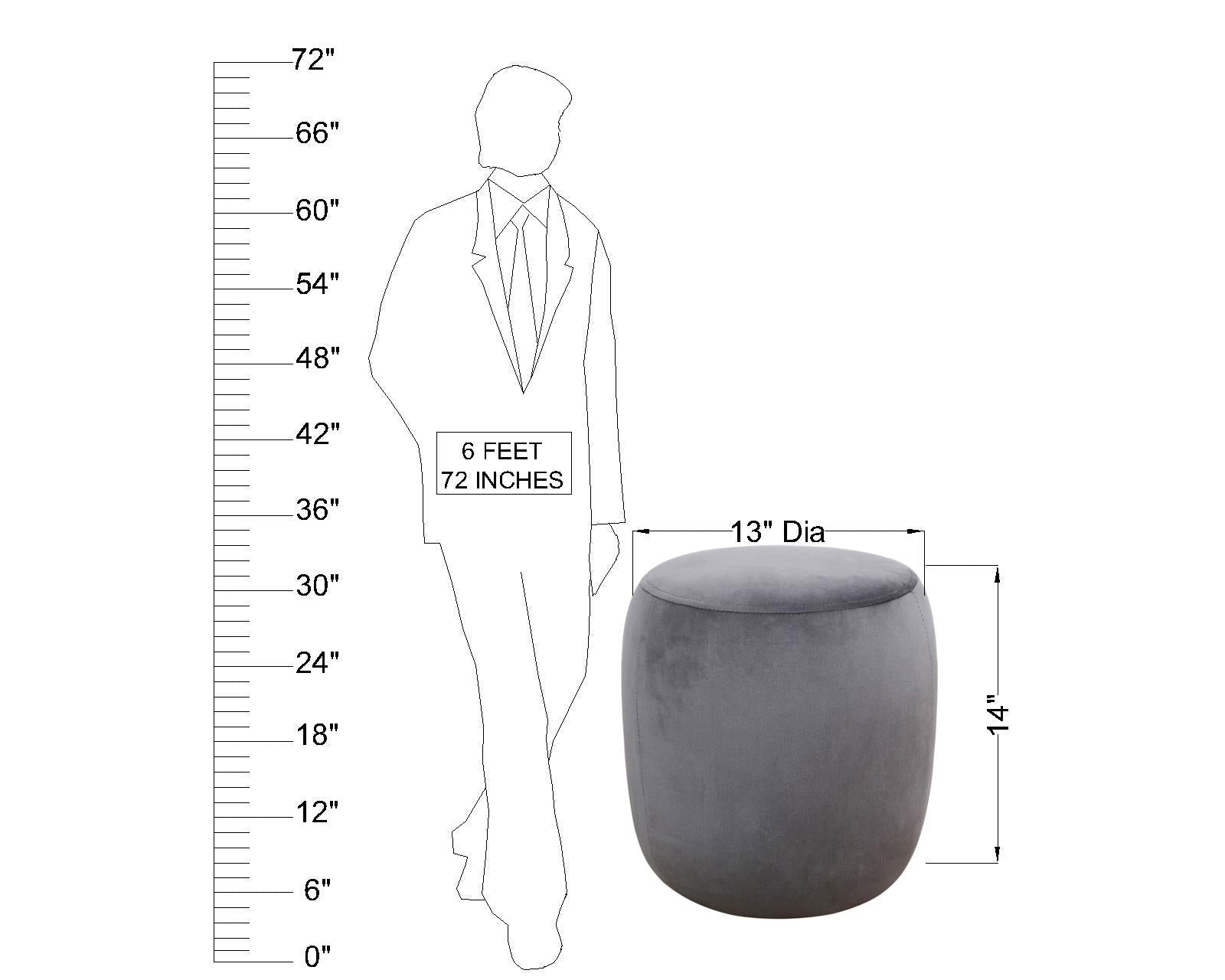 Solid Wooden Frame Fabric Velvet Pouffe -