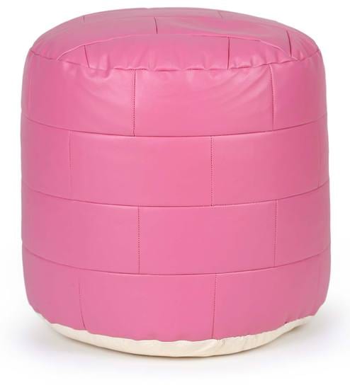 ठोस लकड़ी के फ्रेम वाला लेदरेट ओटोमन