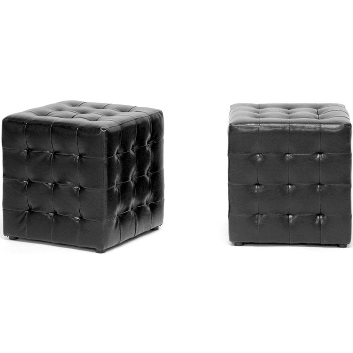 Solid Wooden Frame Leatherette Ottoman -