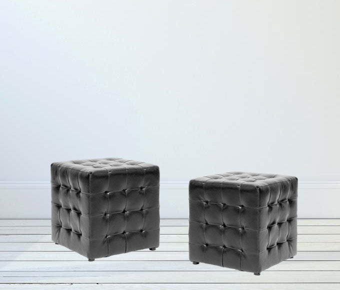 Solid Wooden Frame Leatherette Ottoman -