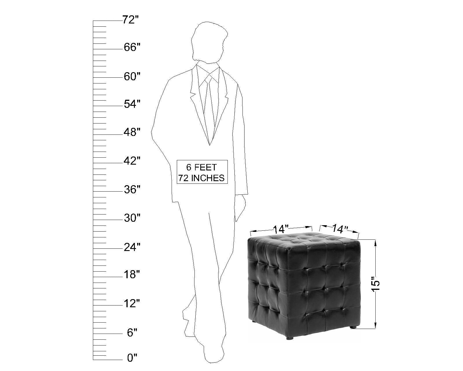 Solid Wooden Frame Leatherette Ottoman -
