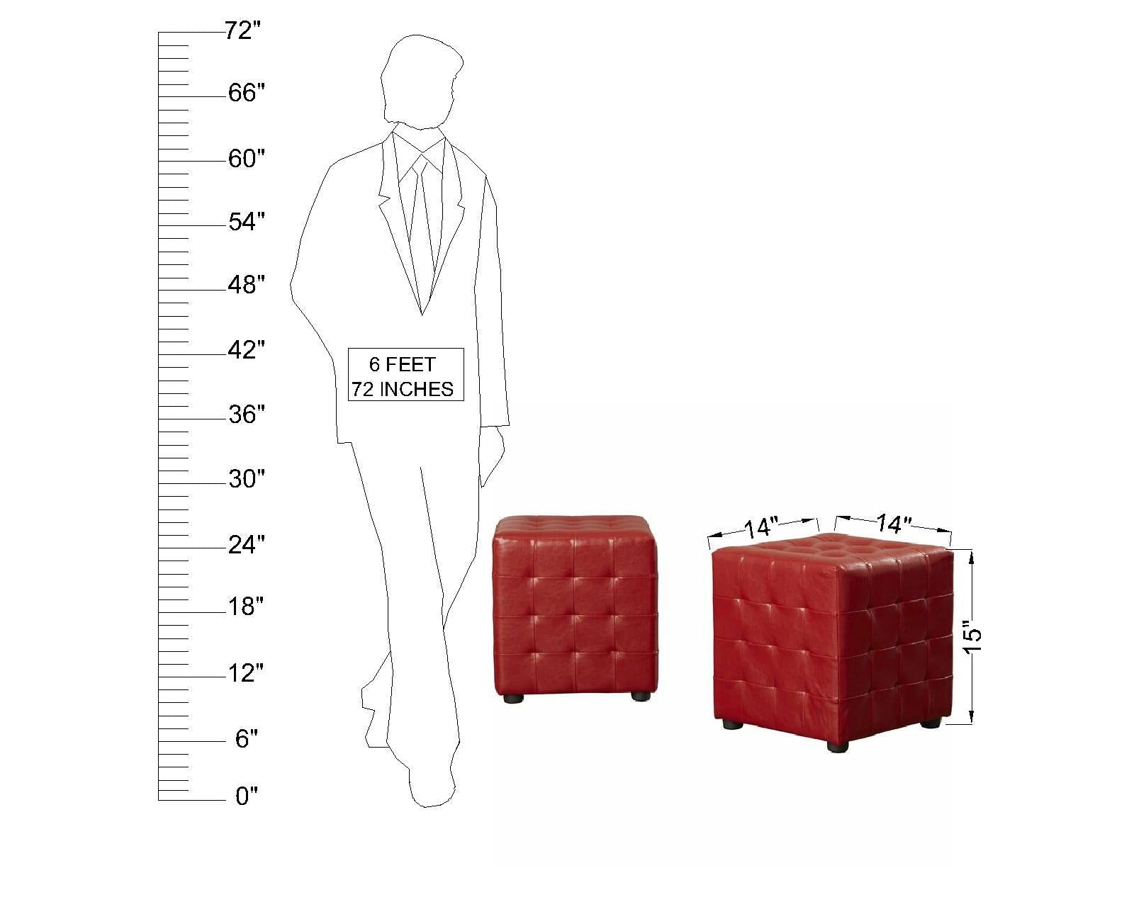 Solid Wooden Frame Leatherette Ottoman -