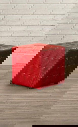 Solid Wooden Frame Leatherette Ottoman -