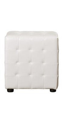 ठोस लकड़ी के फ्रेम वाला लेदरेट ओटोमन