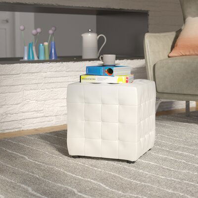Solid Wooden Frame Leatherette Ottoman -