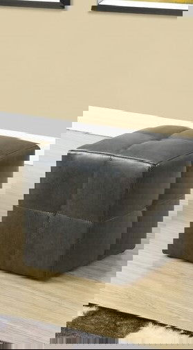 Solid Wooden Frame Leatherette Ottoman -