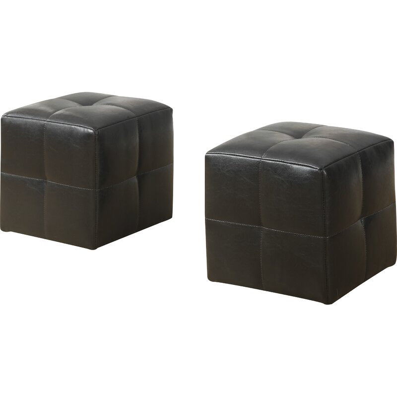 Solid Wooden Frame Leatherette Ottoman -