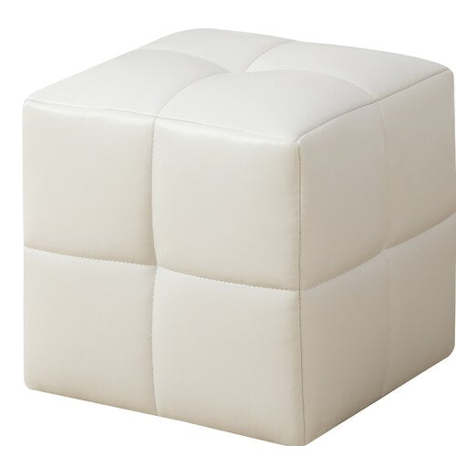 ठोस लकड़ी के फ्रेम वाला लेदरेट ओटोमन