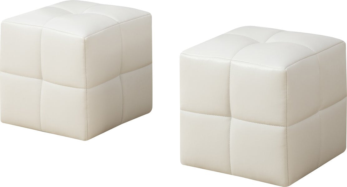 Solid Wooden Frame Leatherette Ottoman -