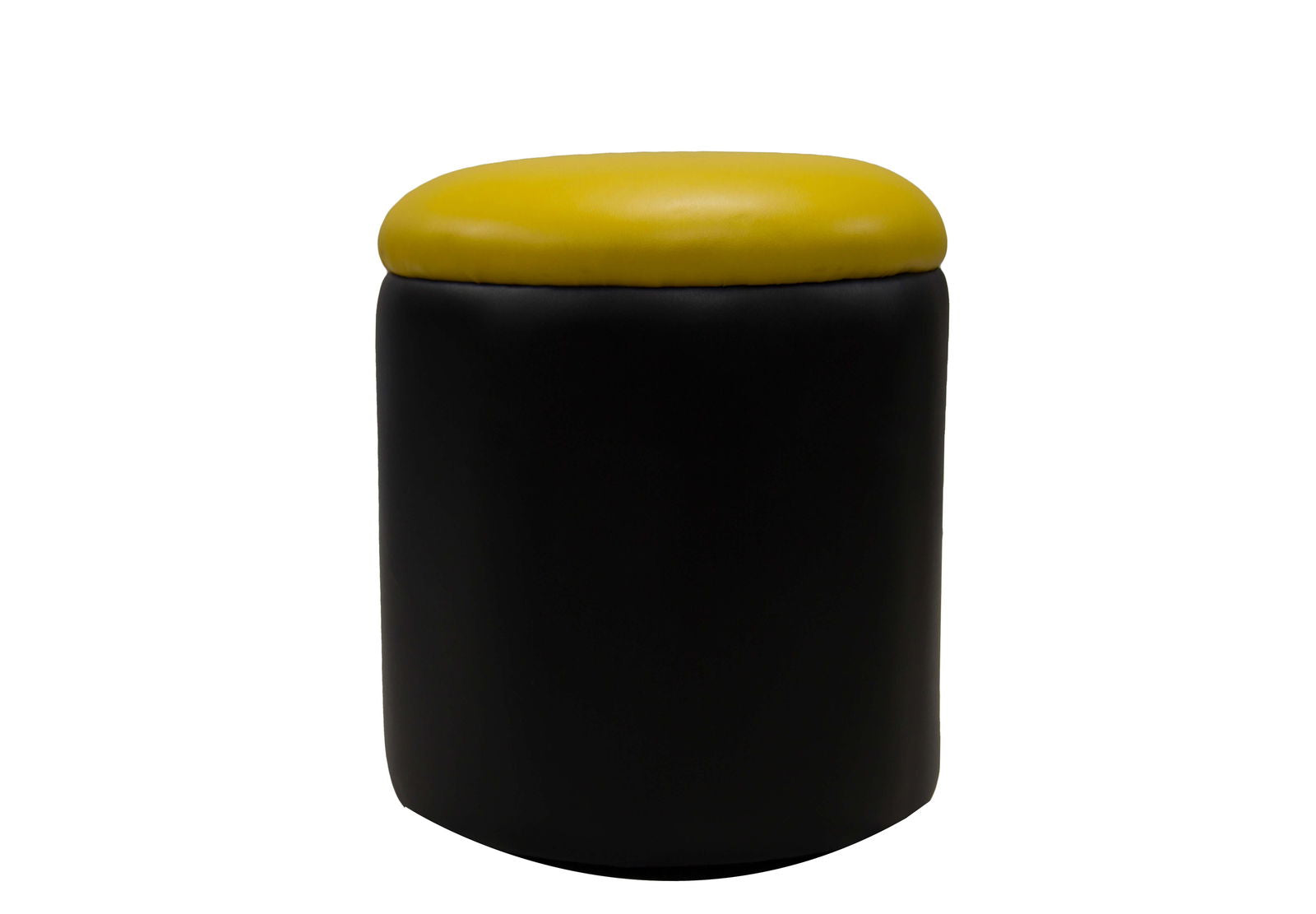 Solid Wooden Frame Leatherette Pouffe -