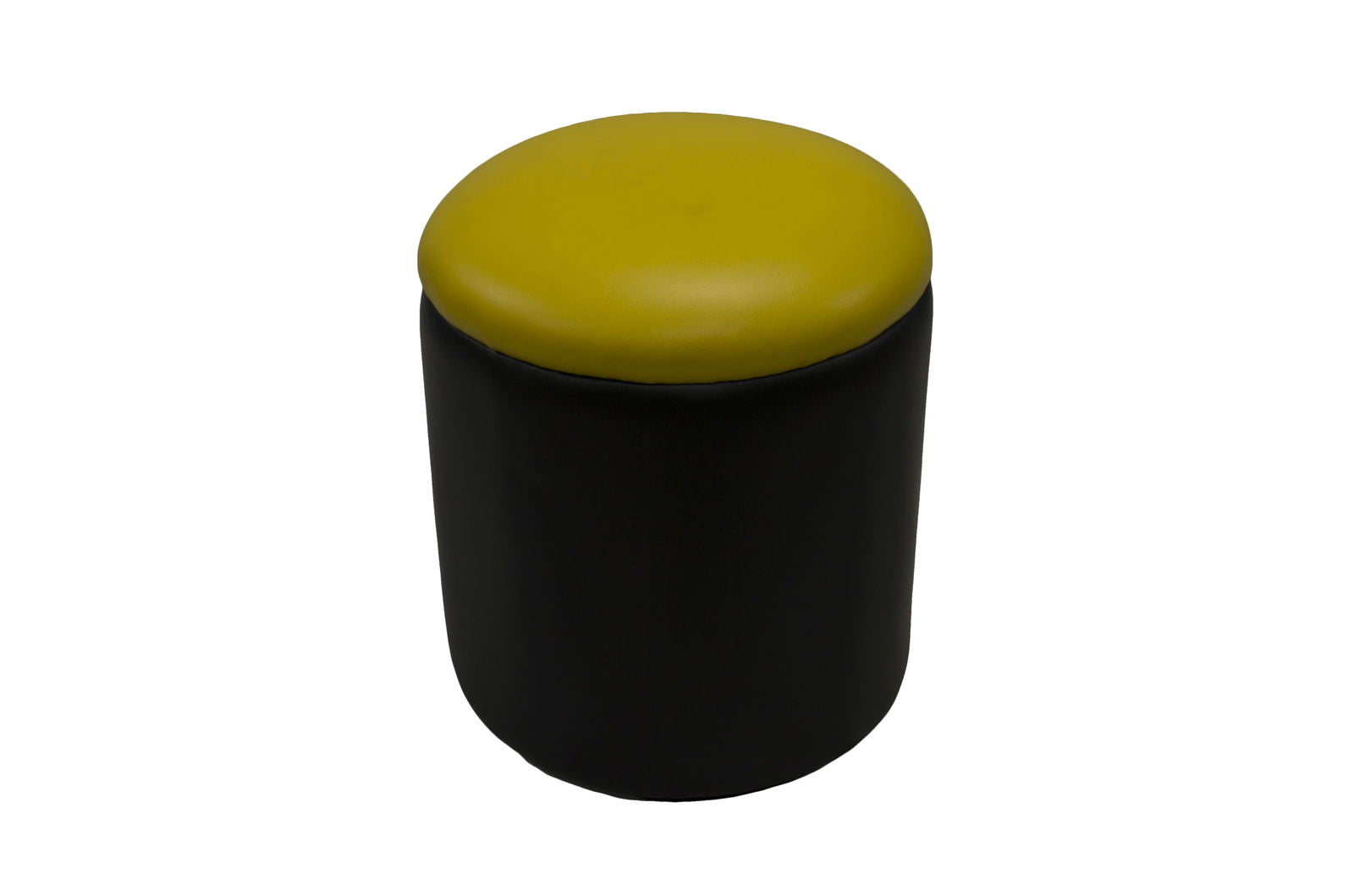 Solid Wooden Frame Leatherette Pouffe -