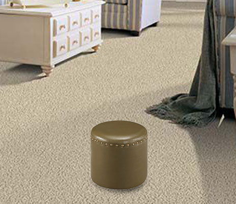 Solid Wooden Frame Leatherette Round Pouffe -