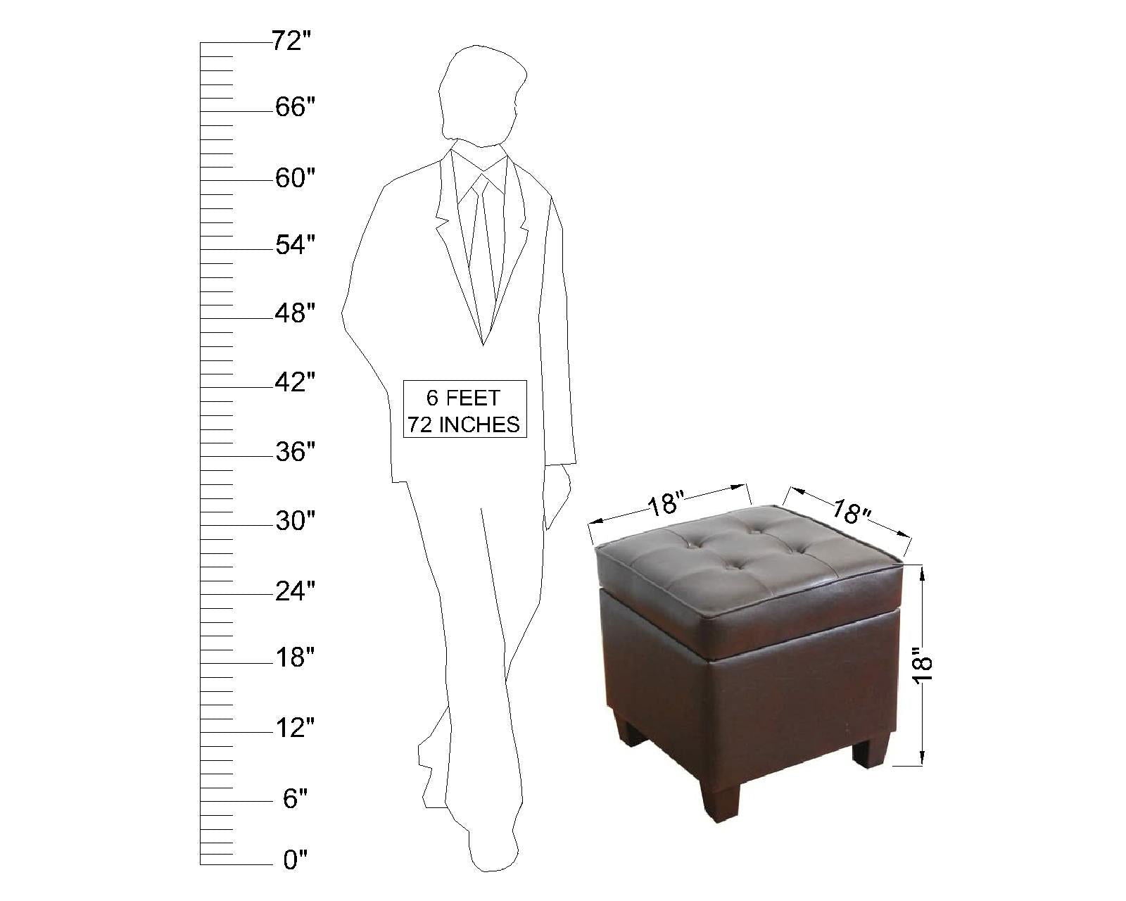 Solid Wooden Frame Leatherette Storage Ottoman -