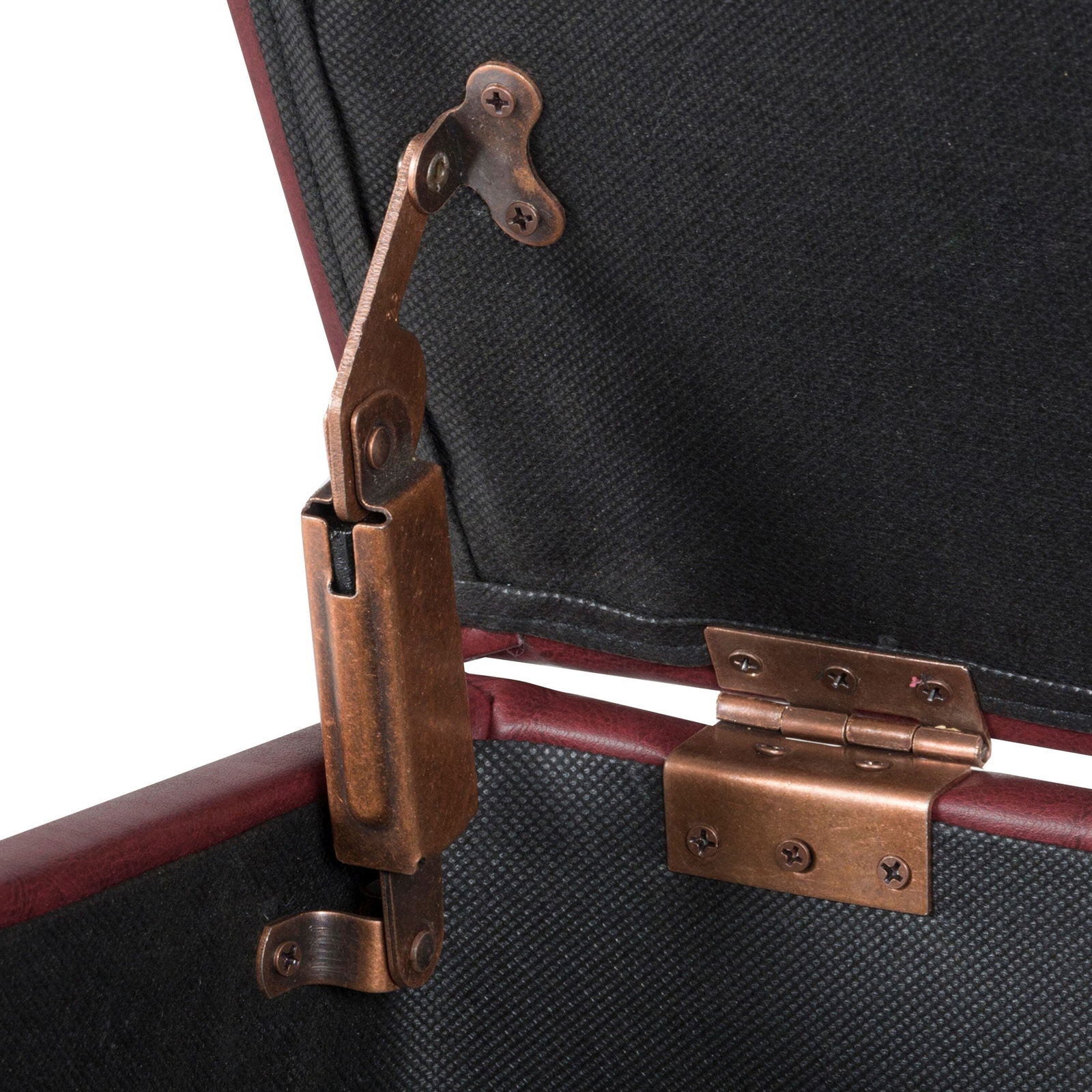 Solid Wooden Frame Leatherette Storage Ottoman -