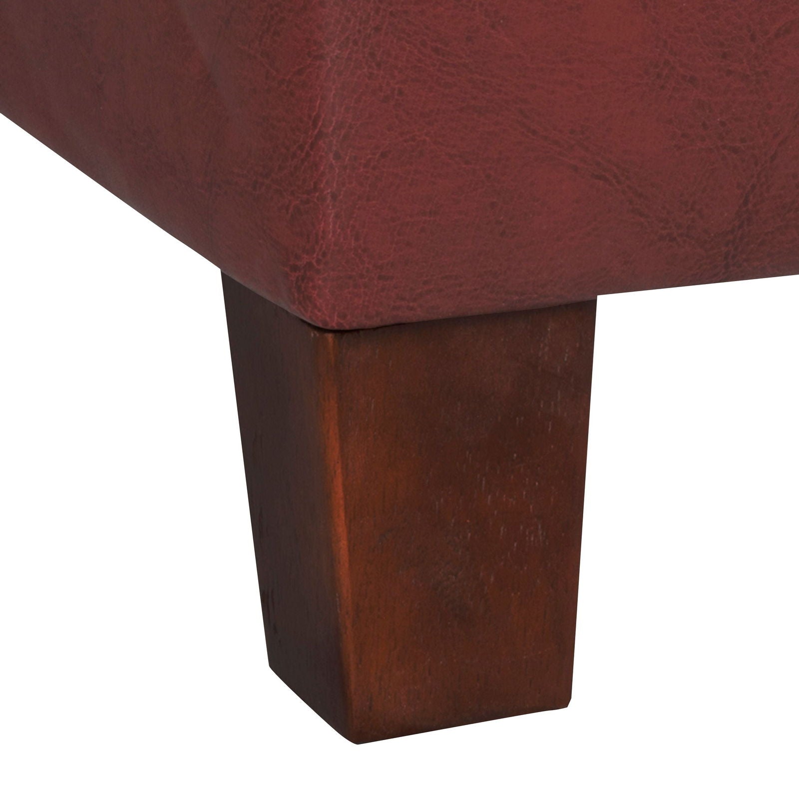 Solid Wooden Frame Leatherette Storage Ottoman -