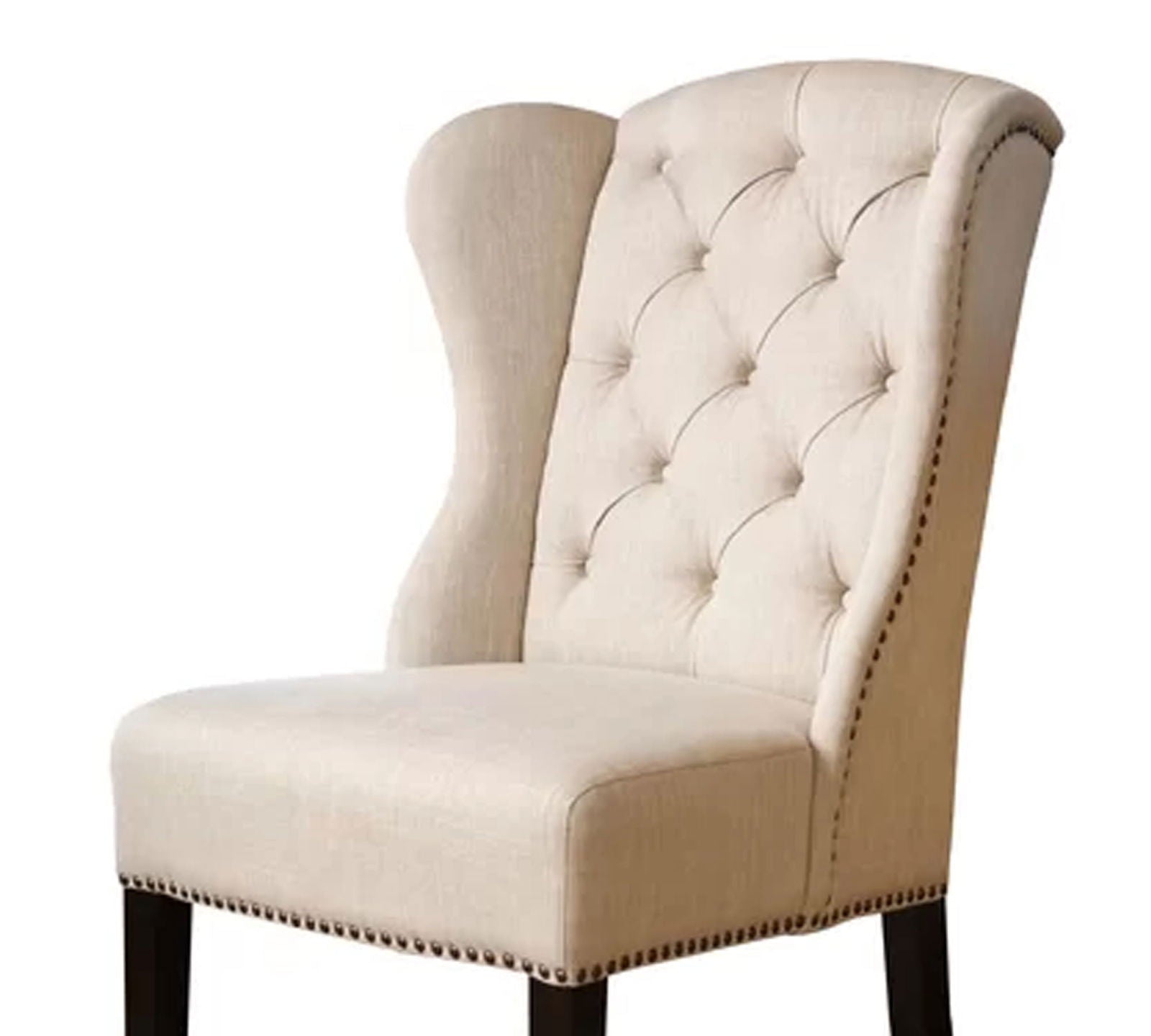 Solid Wooden Frame Legs Base Fabric Dining Chair -