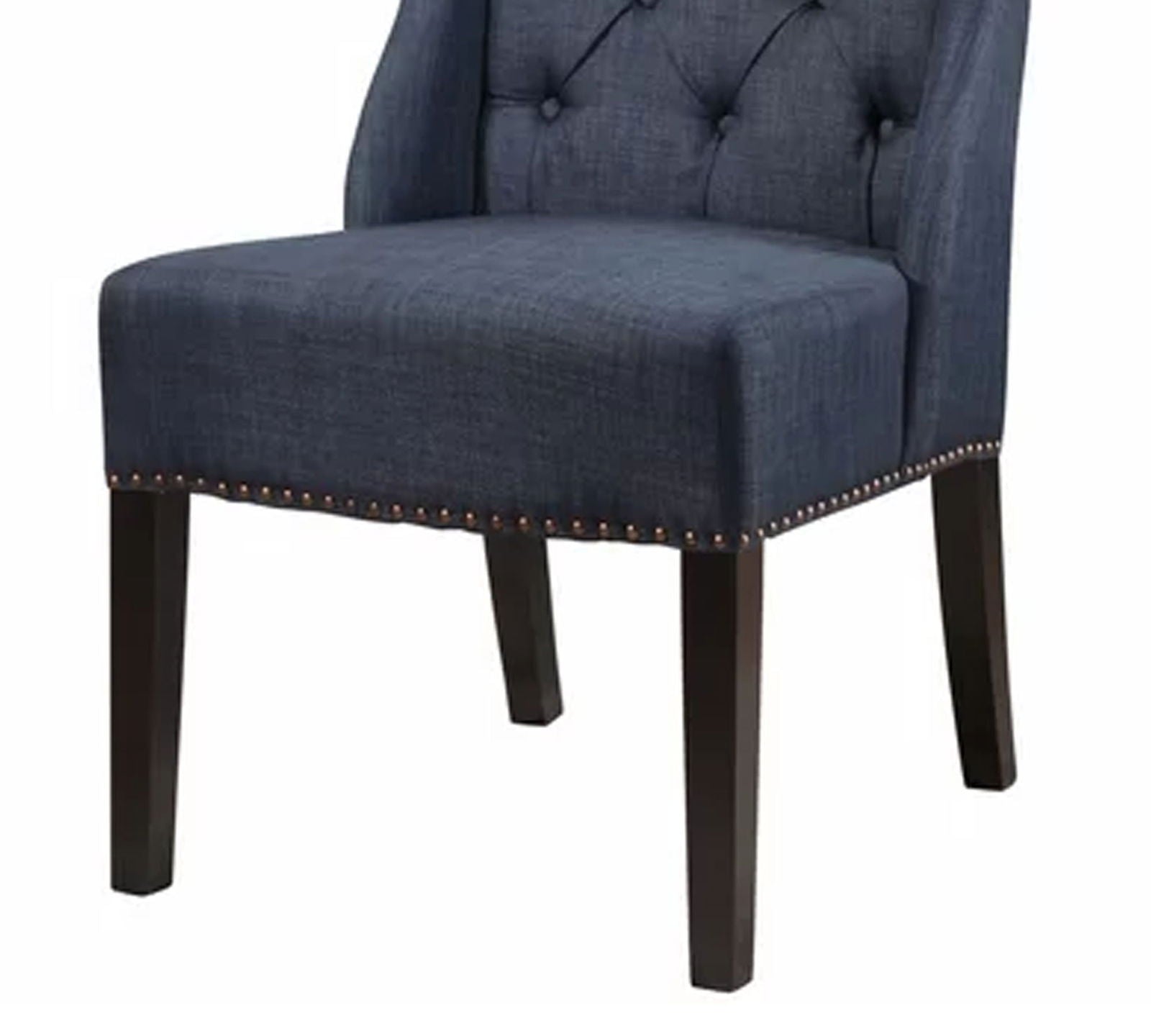 Solid Wooden Frame Legs Base Fabric Dining Chair -