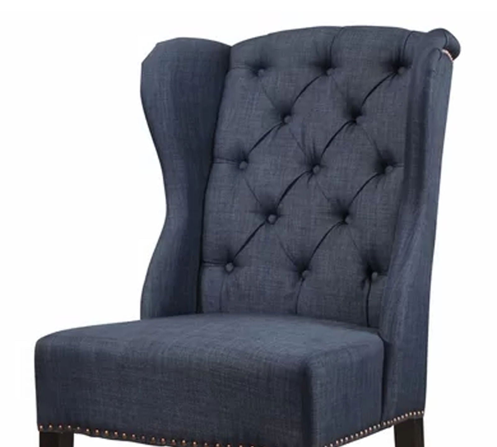 Solid Wooden Frame Legs Base Fabric Dining Chair -