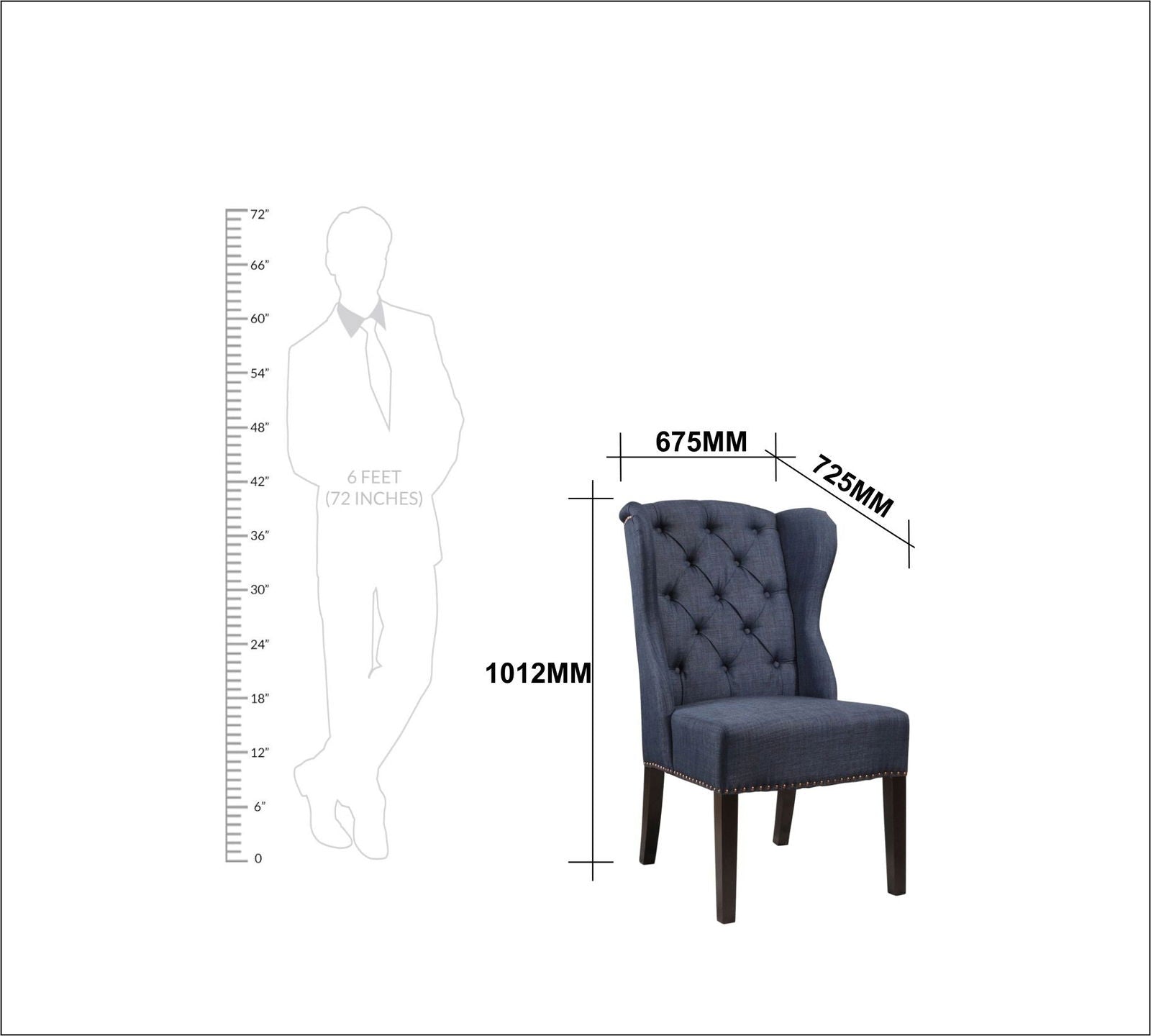 Solid Wooden Frame Legs Base Fabric Dining Chair -