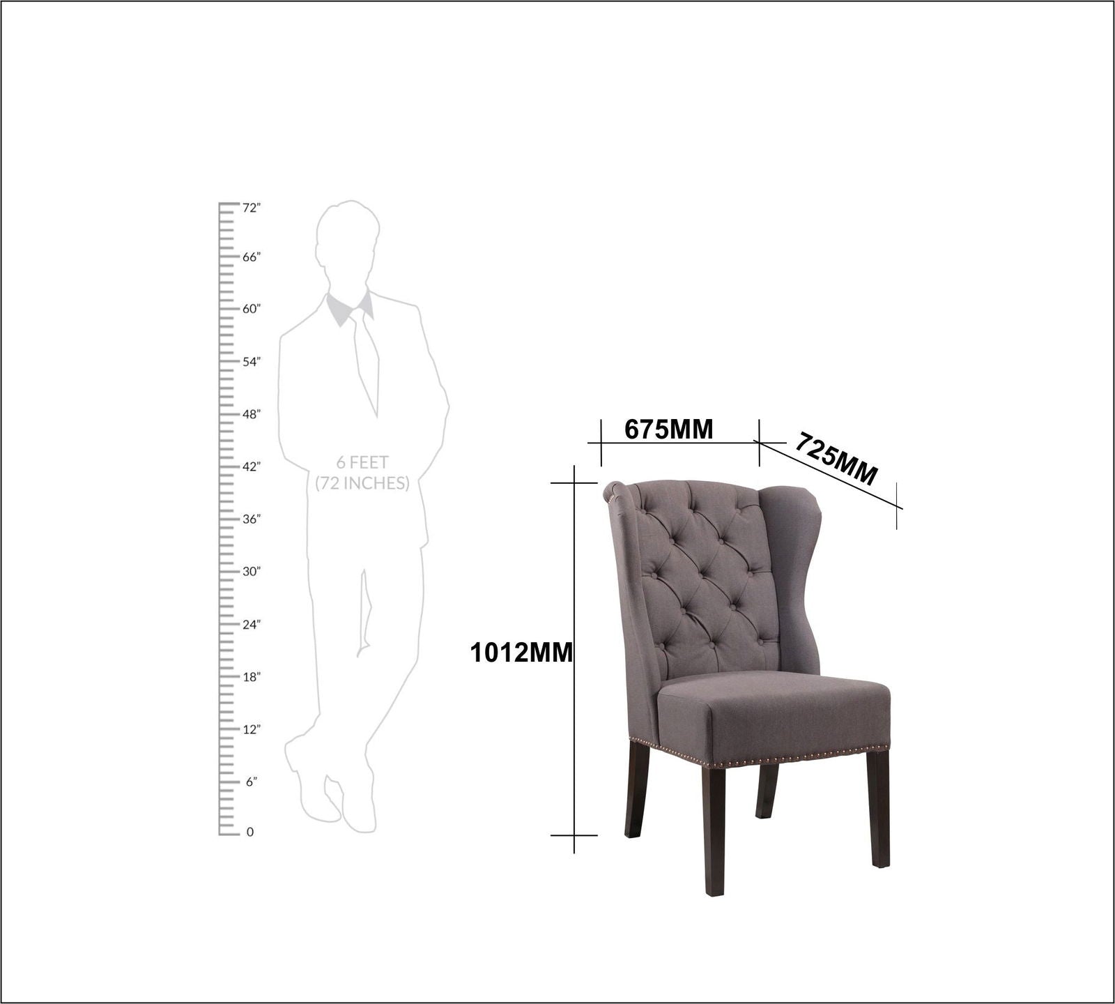 Solid Wooden Frame Legs Base Fabric Dining Chair -