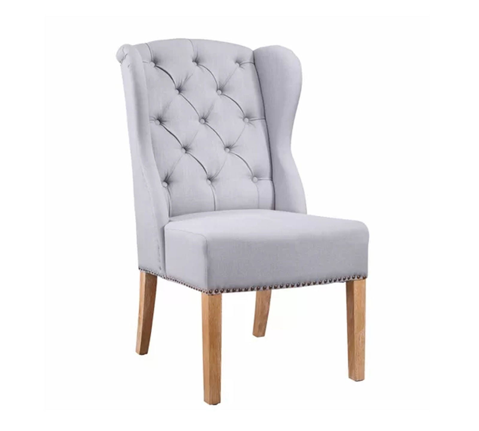 Solid Wooden Frame Legs Base Fabric Dining Chair -