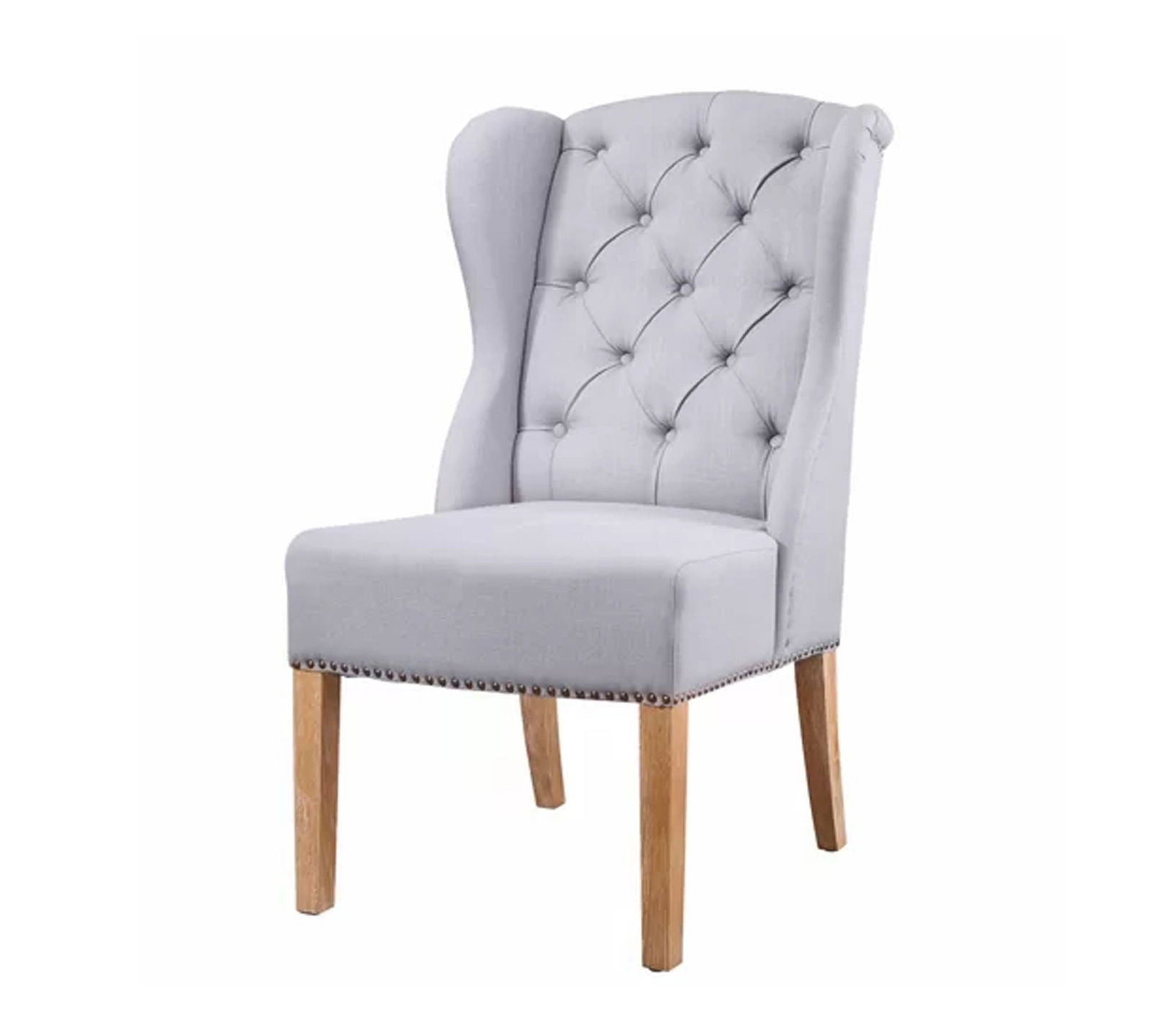 Solid Wooden Frame Legs Base Fabric Dining Chair -