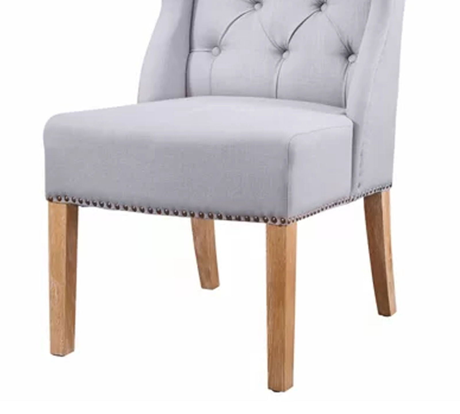 Solid Wooden Frame Legs Base Fabric Dining Chair -