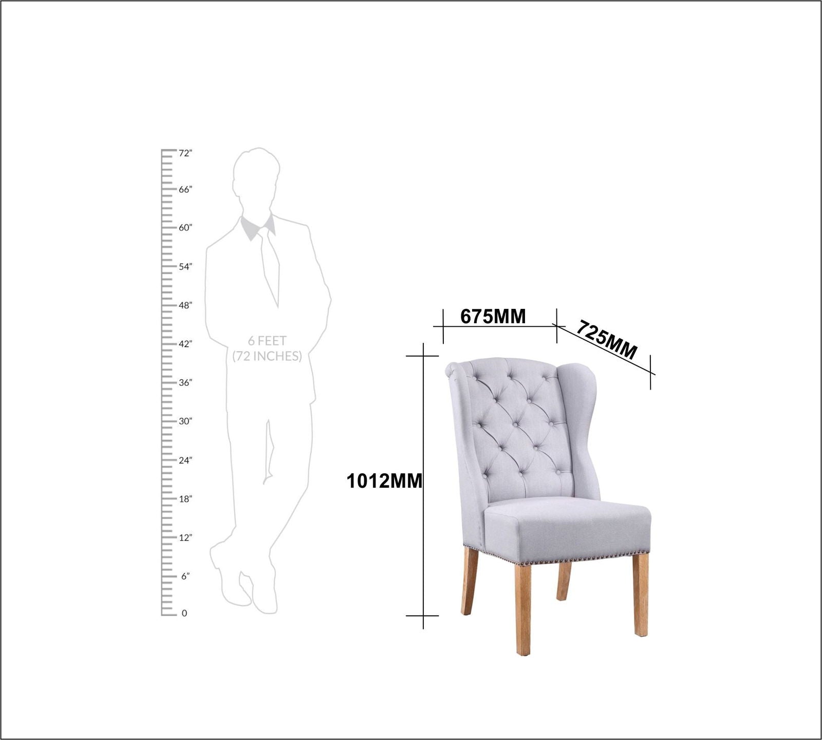 Solid Wooden Frame Legs Base Fabric Dining Chair -