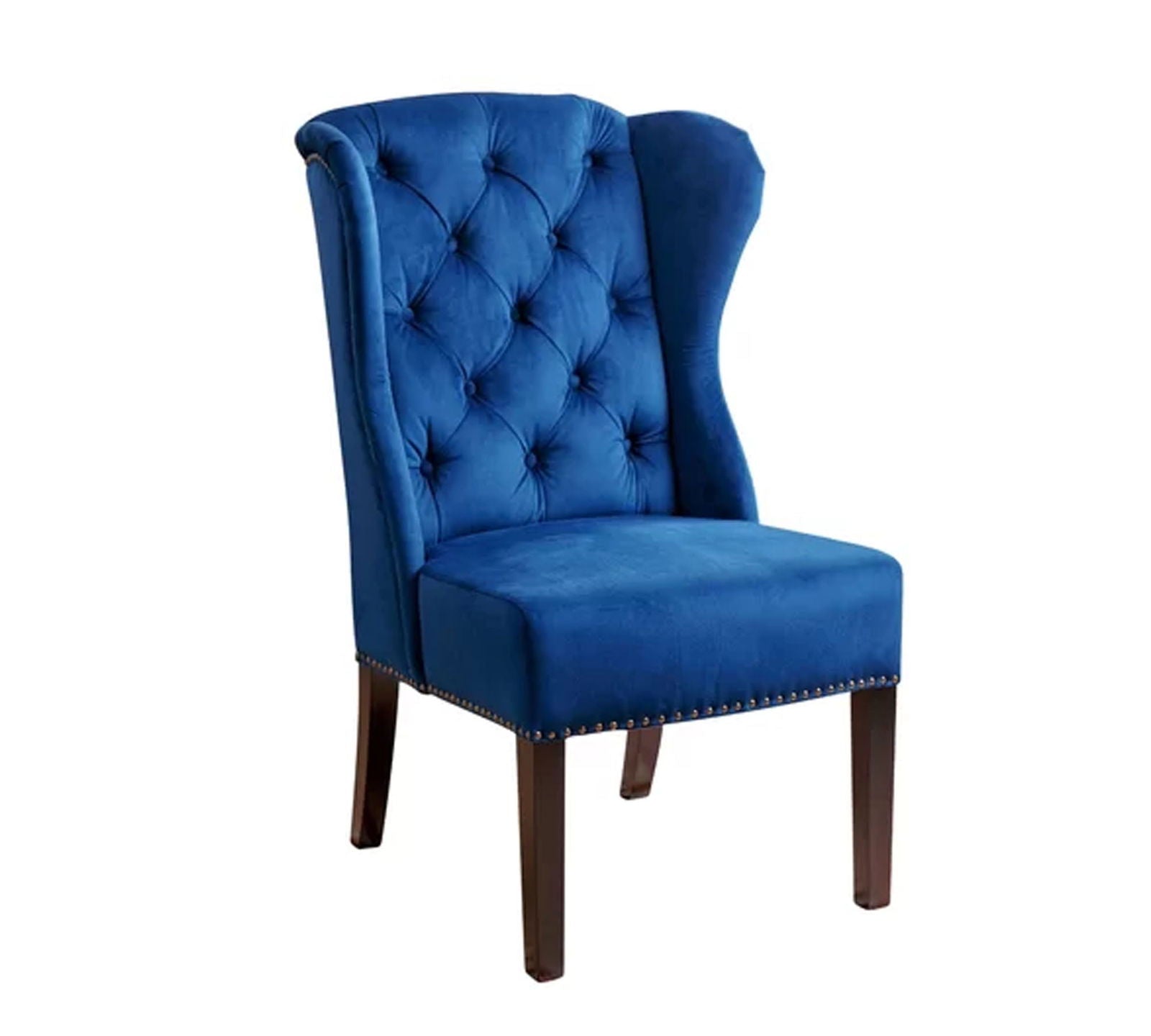 Solid Wooden Frame Legs Base Fabric Dining Chair -