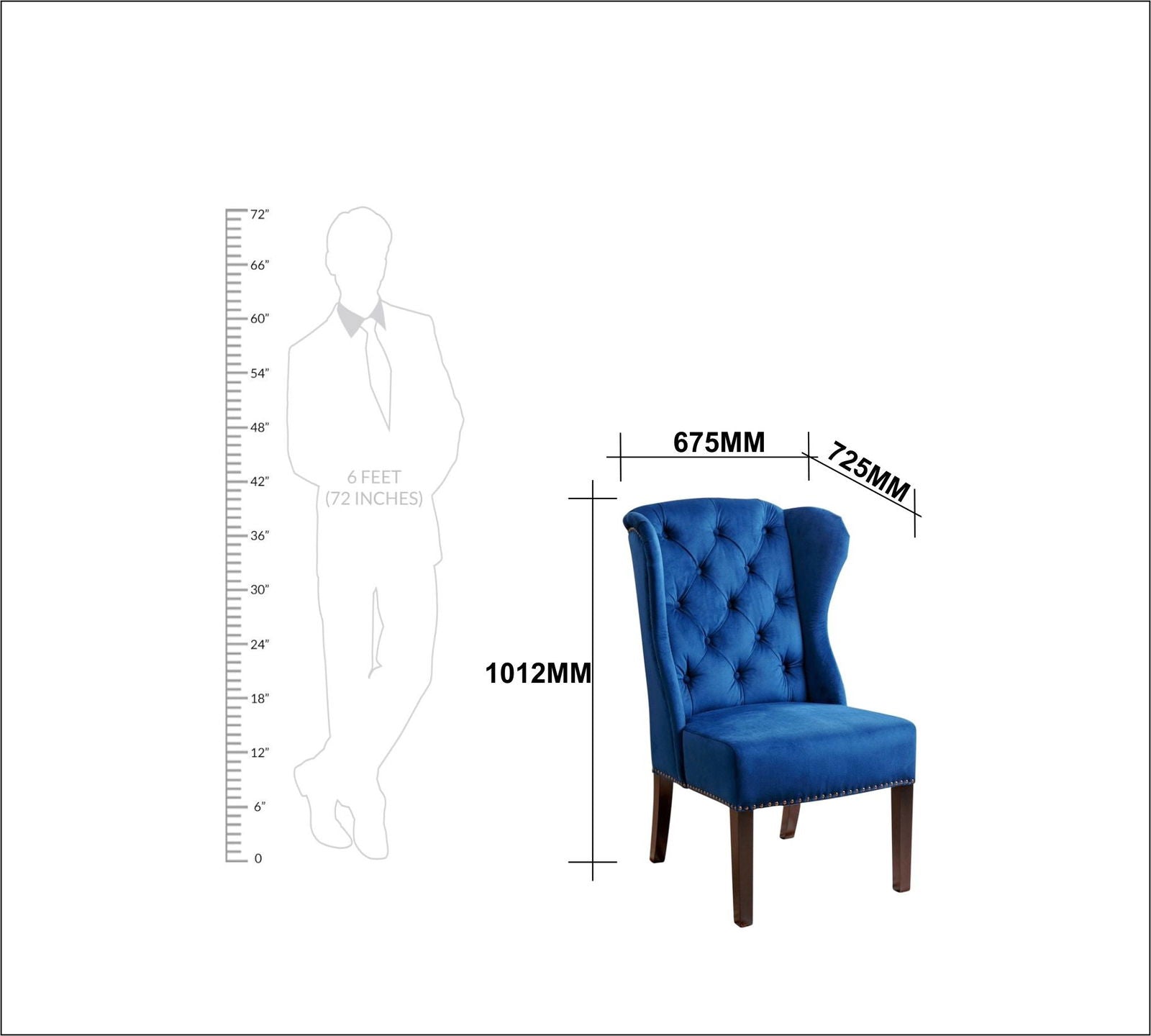 Solid Wooden Frame Legs Base Fabric Dining Chair -