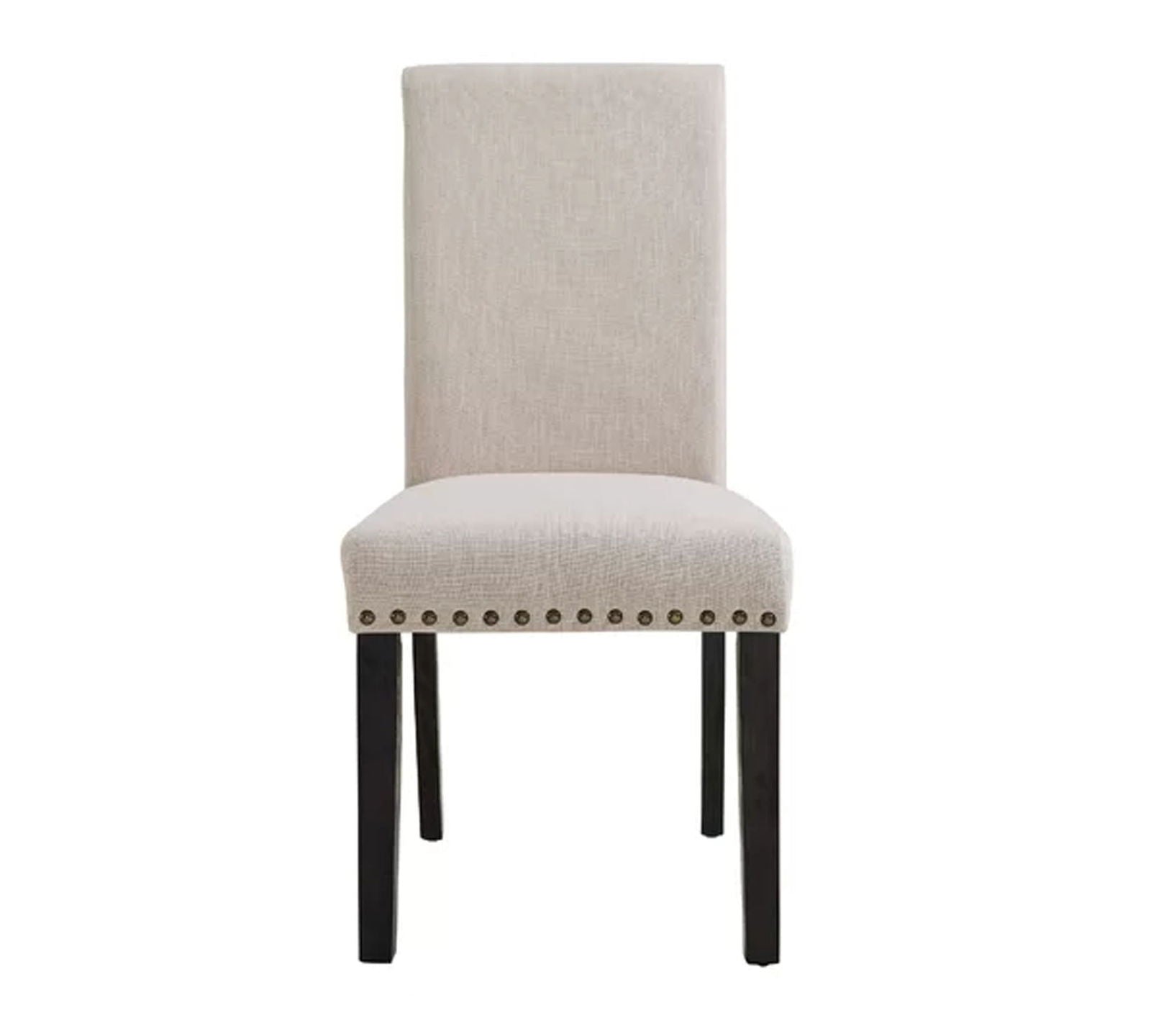 Solid Wooden Frame Legs Base Fabric Dining Chair -