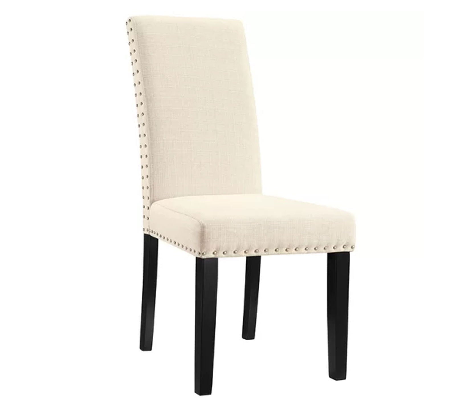Solid Wooden Frame Legs Base Fabric Dining Chair -