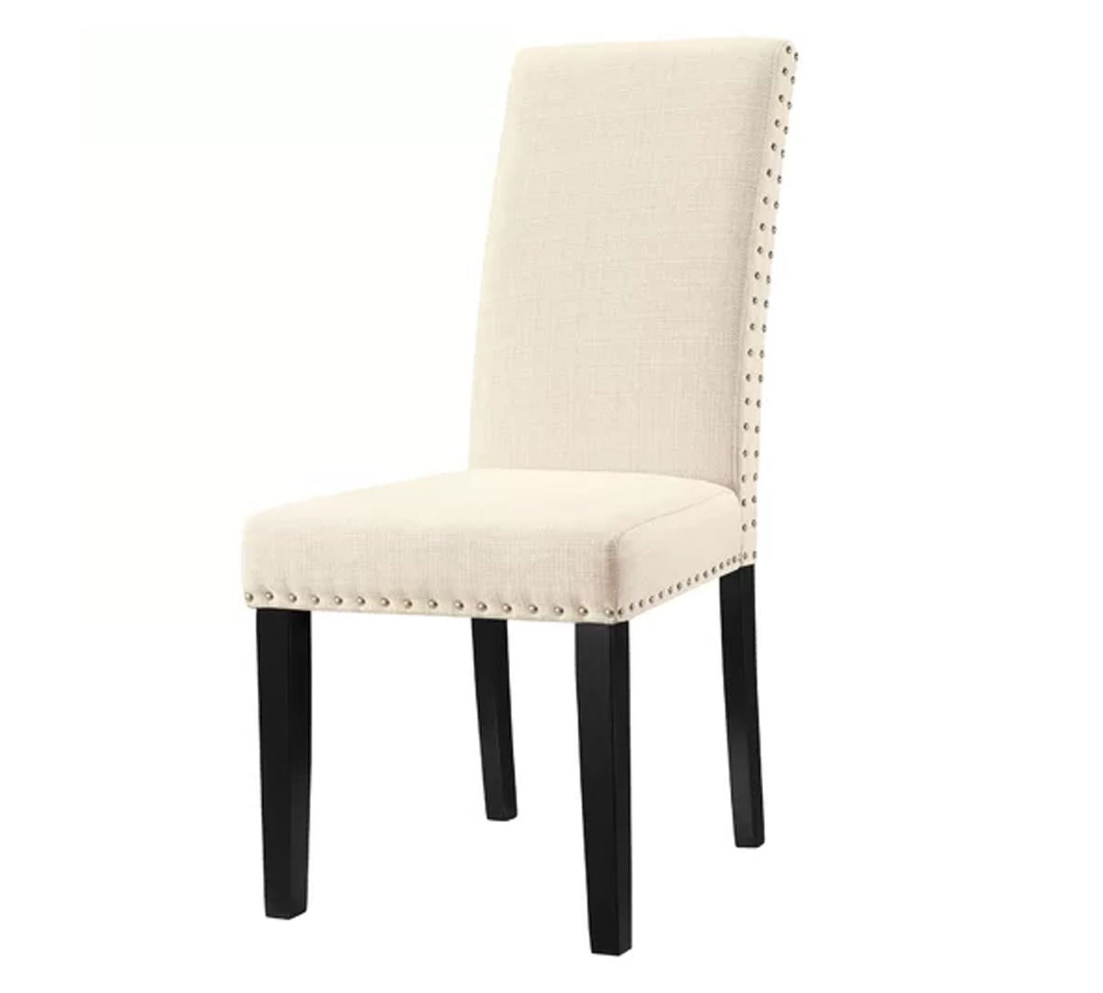Solid Wooden Frame Legs Base Fabric Dining Chair -