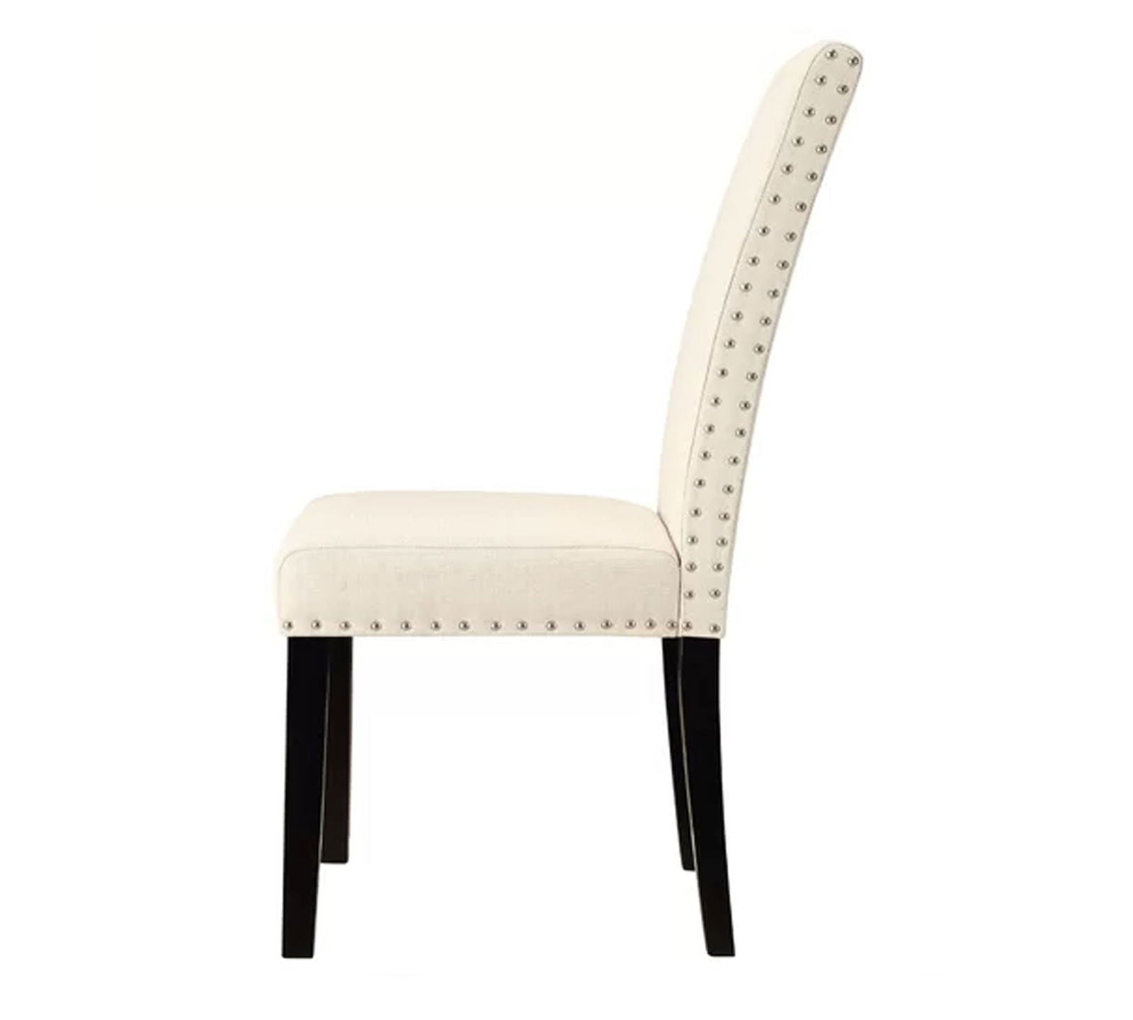 Solid Wooden Frame Legs Base Fabric Dining Chair -