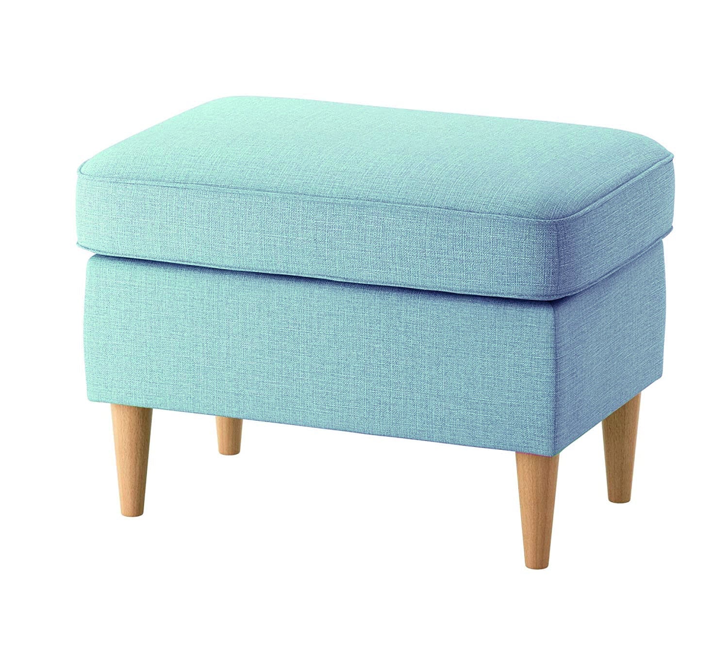 Solid Wooden Frame Legs Base Fabric Ottoman -