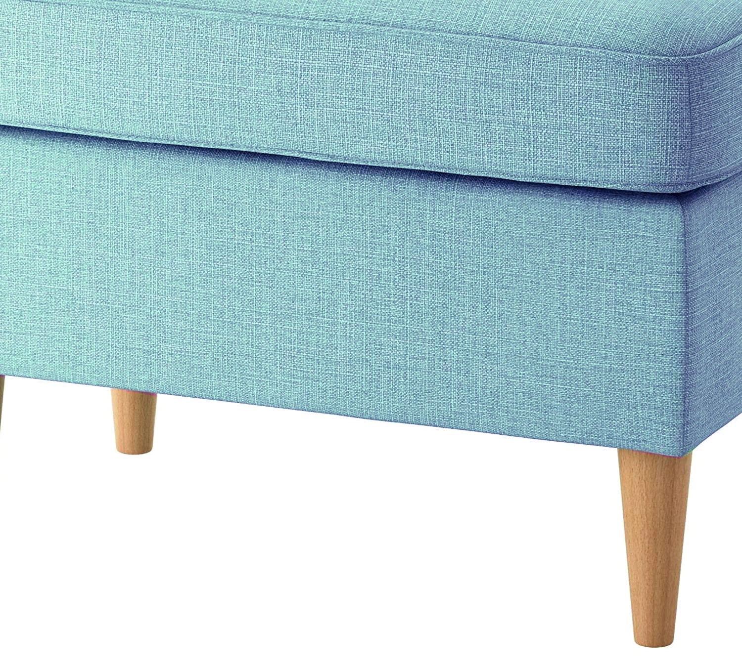 Solid Wooden Frame Legs Base Fabric Ottoman -