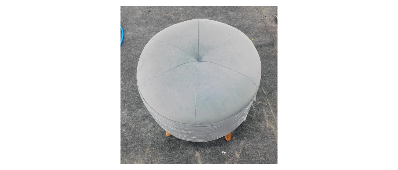 Solid Wooden Frame Legs Base Fabric Ottoman Footstool -