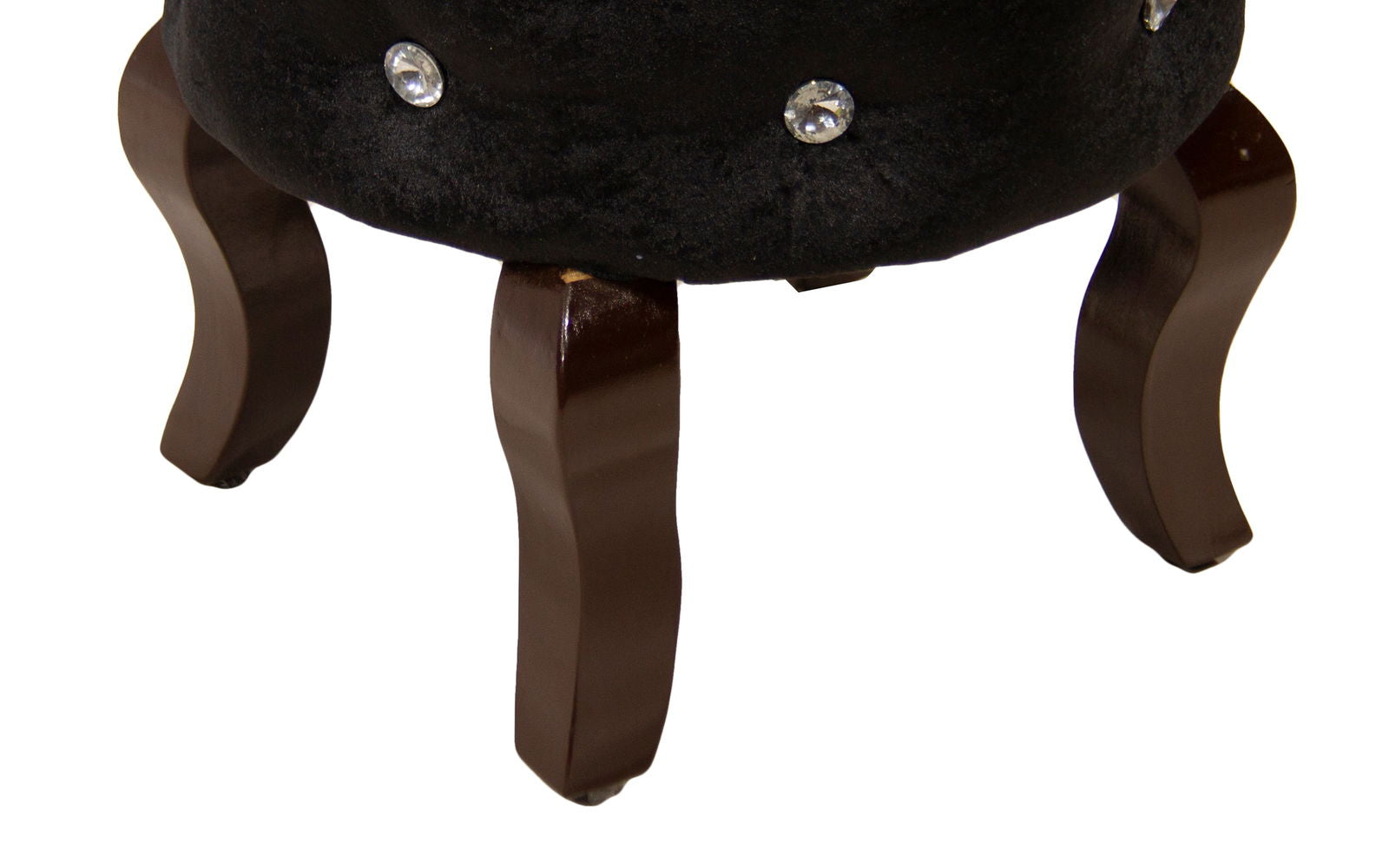Solid Wooden Frame Legs Base Fabric Ottoman Footstool -