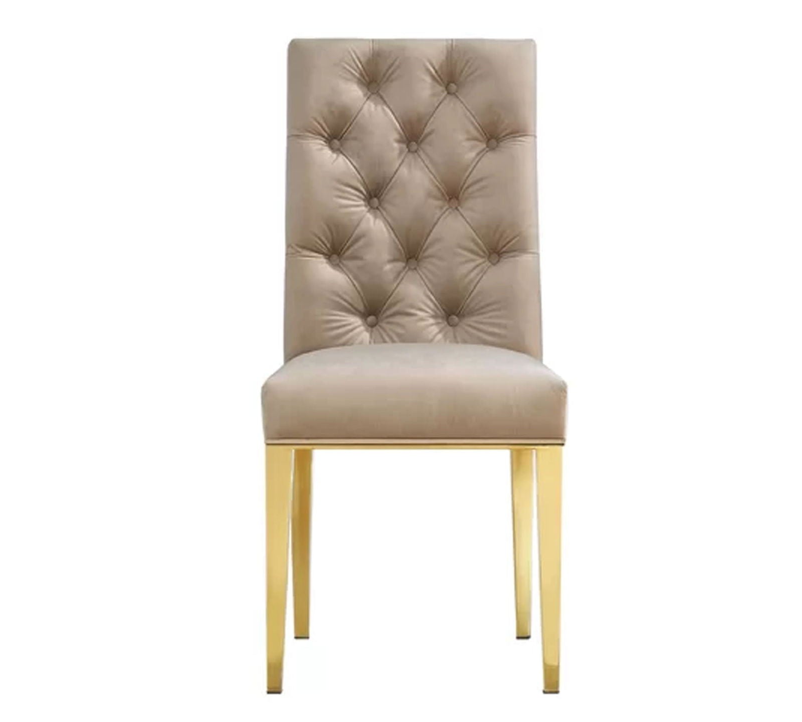 Solid Wooden Frame Legs Base Fabric Velvet Armless Dining Chair -