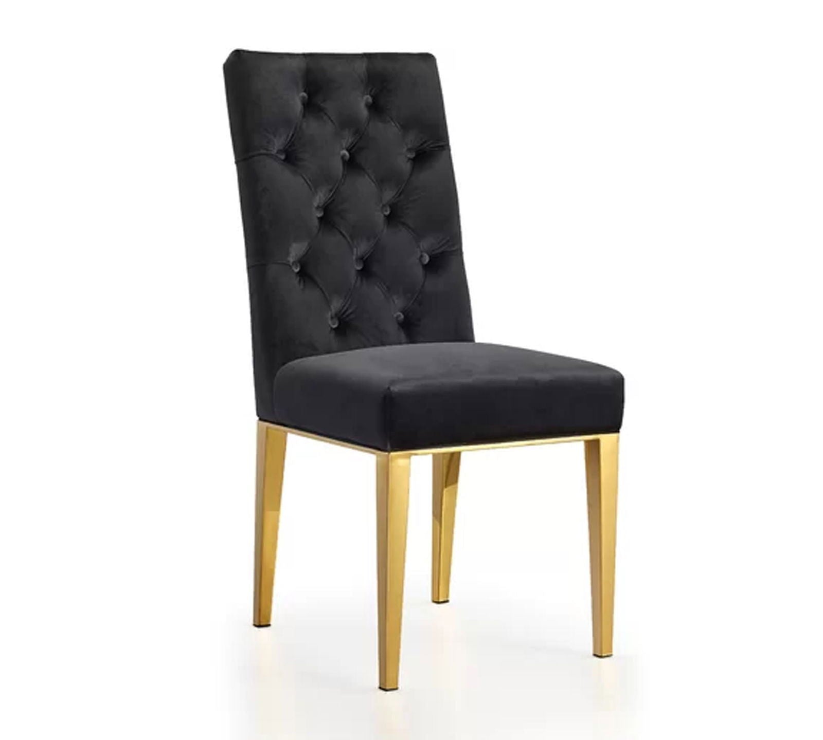 Solid Wooden Frame Legs Base Fabric Velvet Armless Dining Chair -