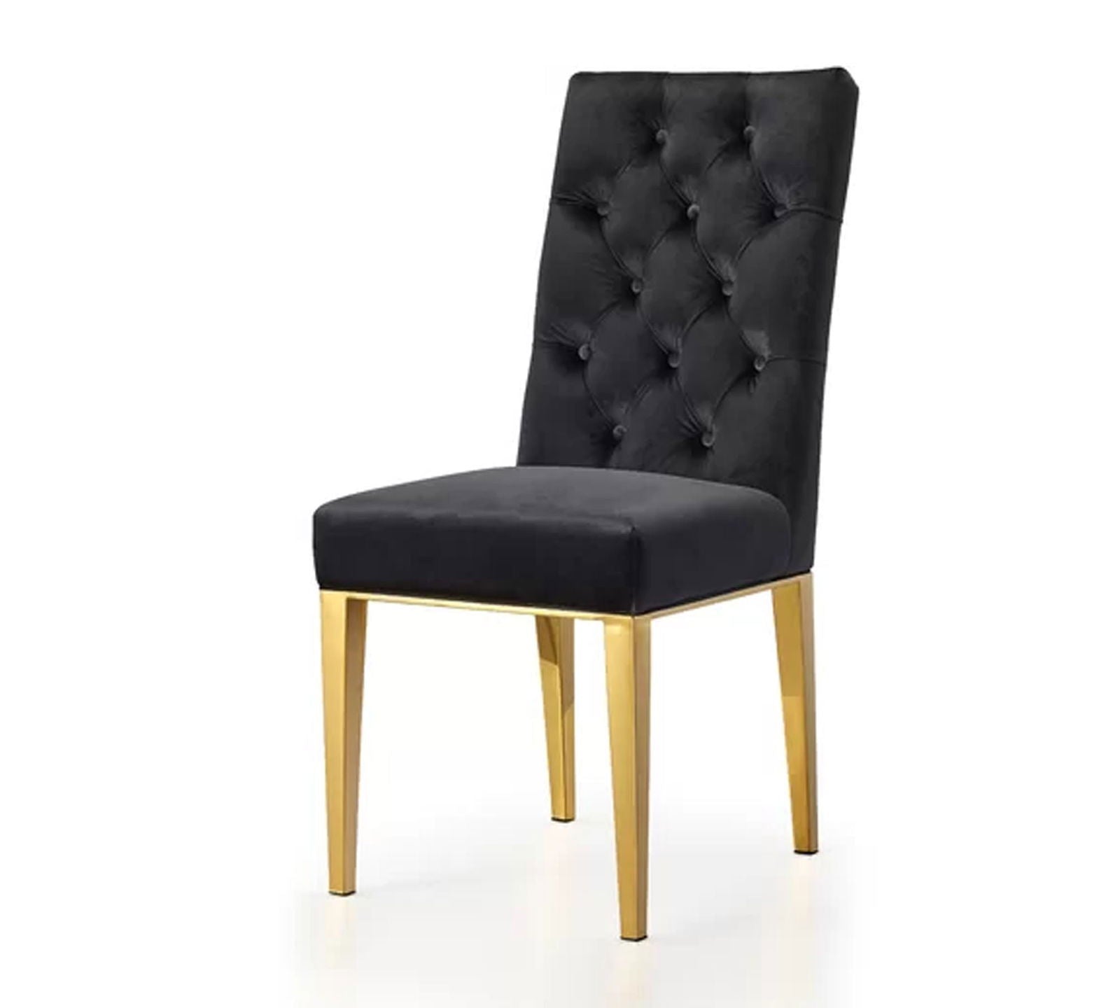 Solid Wooden Frame Legs Base Fabric Velvet Armless Dining Chair -