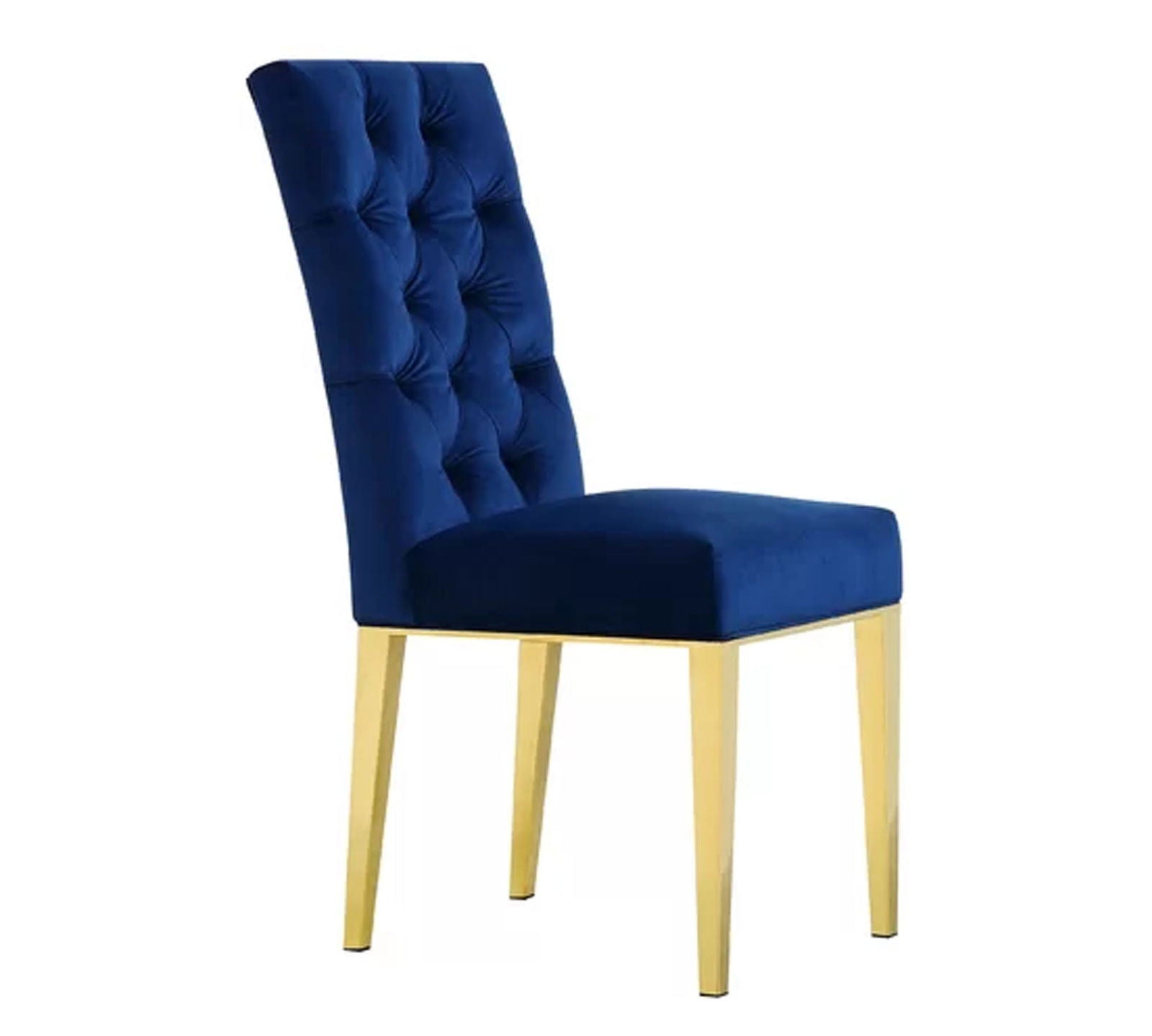 Solid Wooden Frame Legs Base Fabric Velvet Armless Dining Chair -