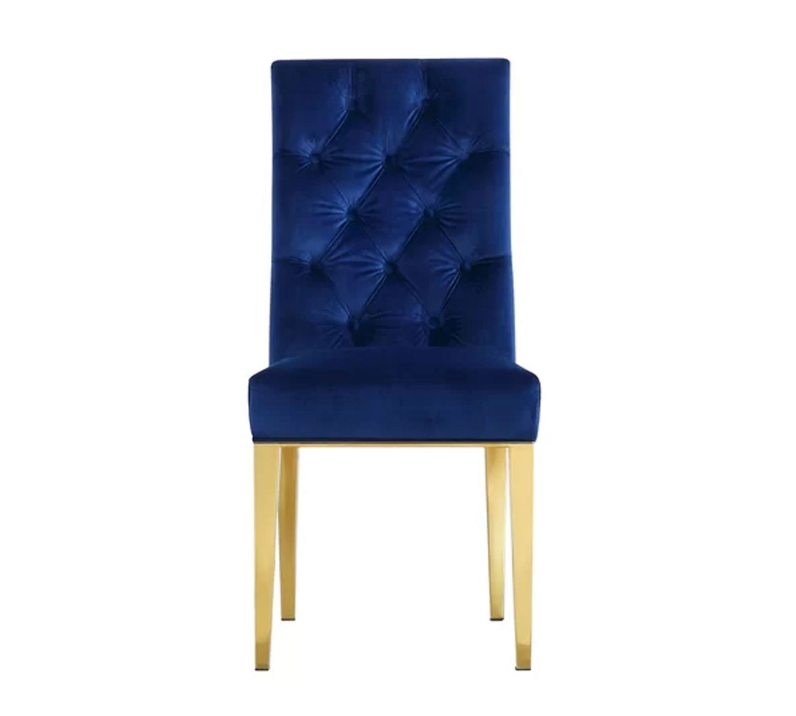 Solid Wooden Frame Legs Base Fabric Velvet Armless Dining Chair -