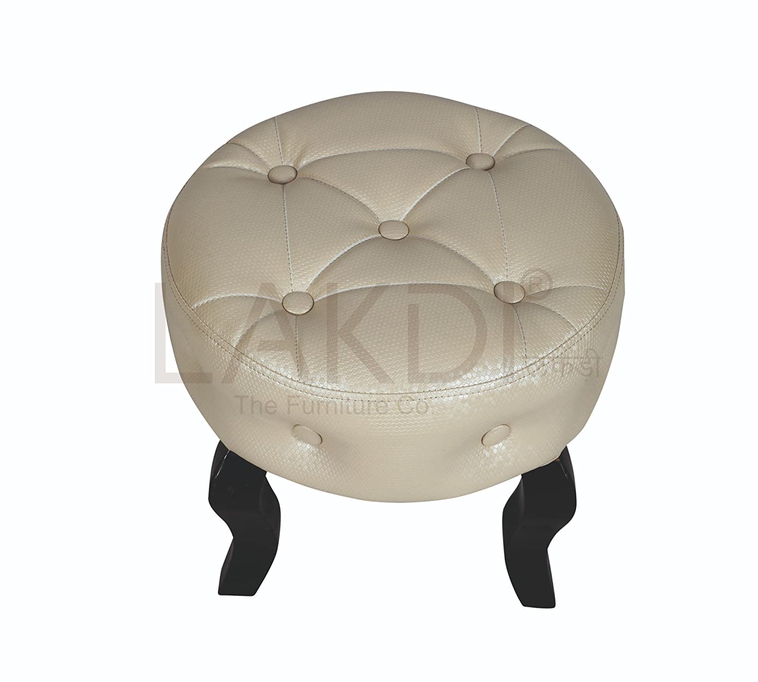 Solid Wooden Frame Legs Base Leatherette Ottoman -