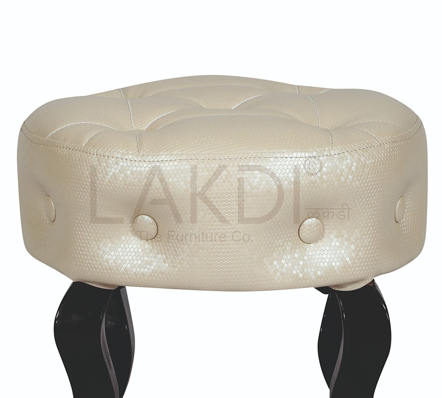 Solid Wooden Frame Legs Base Leatherette Ottoman -