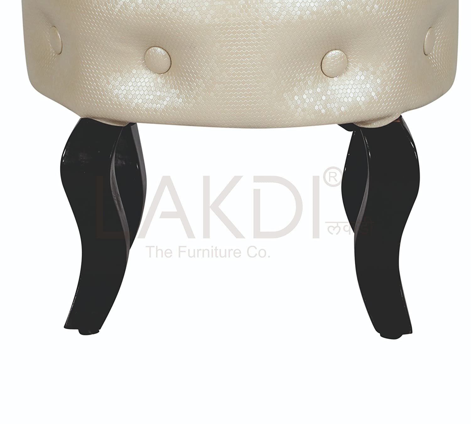 Solid Wooden Frame Legs Base Leatherette Ottoman -