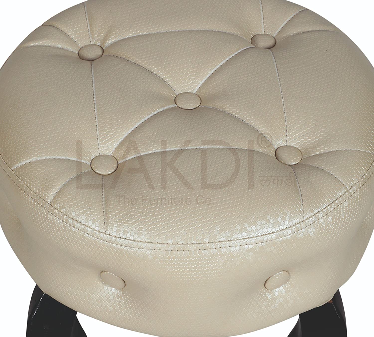 Solid Wooden Frame Legs Base Leatherette Ottoman -