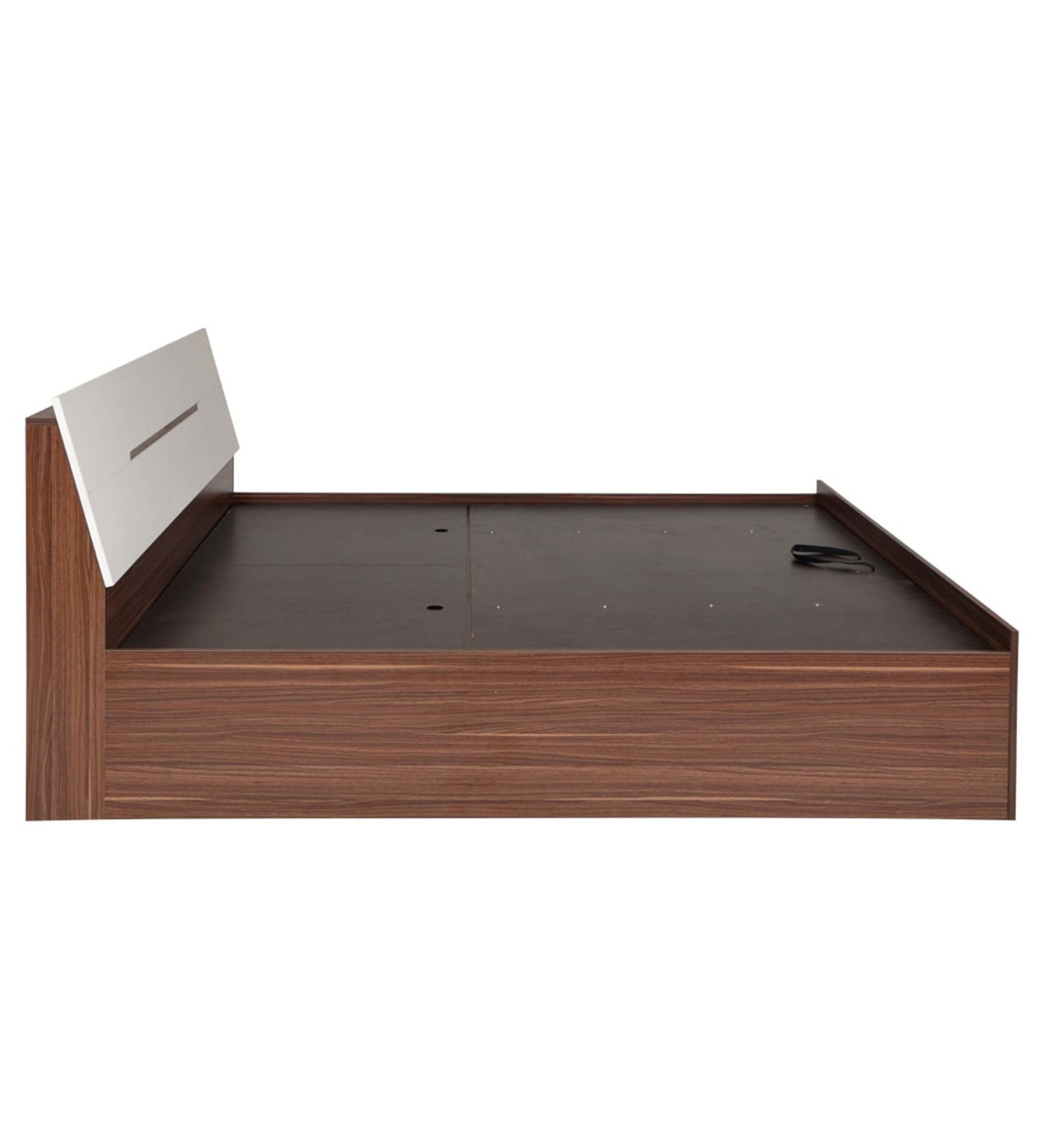 Solid wood King Size Bed With Hydraulic Storage Walnut Finish -