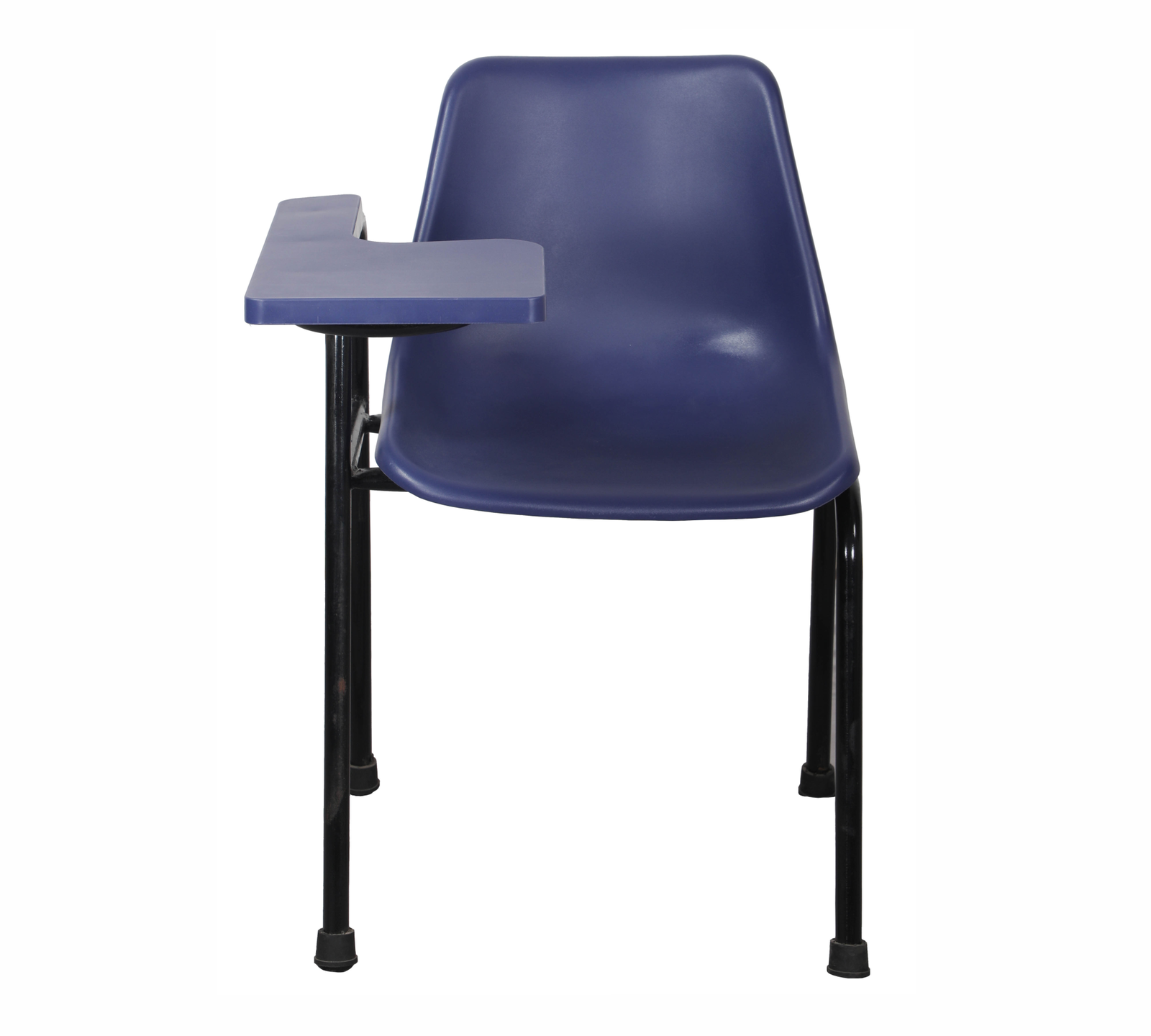 Plastic study chair with writing pad clearance